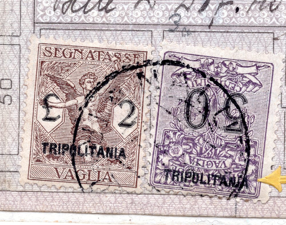 Tripolitania - Segnatasse Vaglia Cent. 50 n. 3a soprastampa capovolta