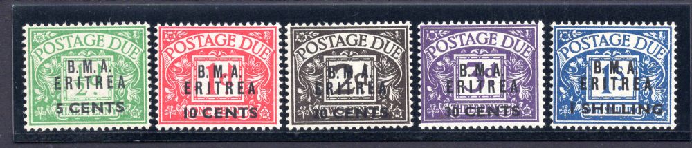 B.M.A. Eritrea segnatasse n. 1/5 serie completa