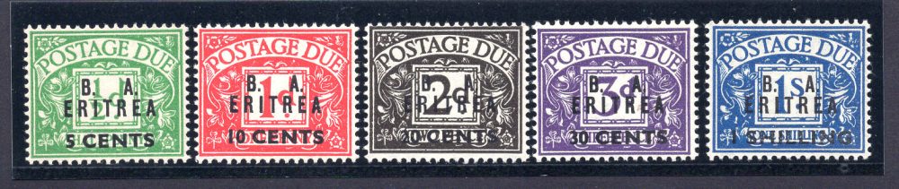 B.A. Eritrea segnatasse n. 6/10 serie completa