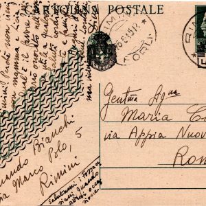 C.P. Lire 1,20 su Cent. 15 n. C 116 viaggiata da Rimini