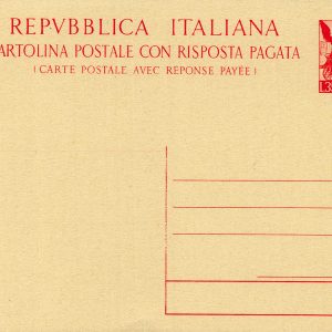 C.P. Quadriga risposta pagata Lire 35 + 35 n. C 146 nuovo