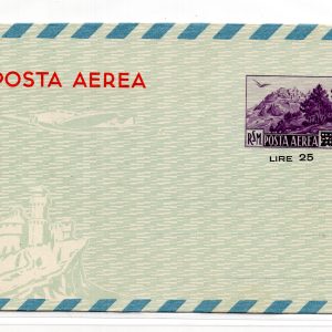 San Marino - Aerogramma Lire 80 su 55 n. 6