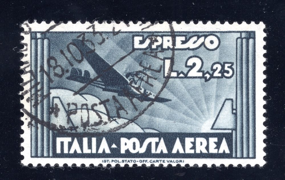 Espresso Aereo Lire 2,25 Posta Aerea n. 44 usato