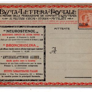 Lazio Serie 1 "Neurostenol" - B.L.P affrancata con Cent. 20 n. 2