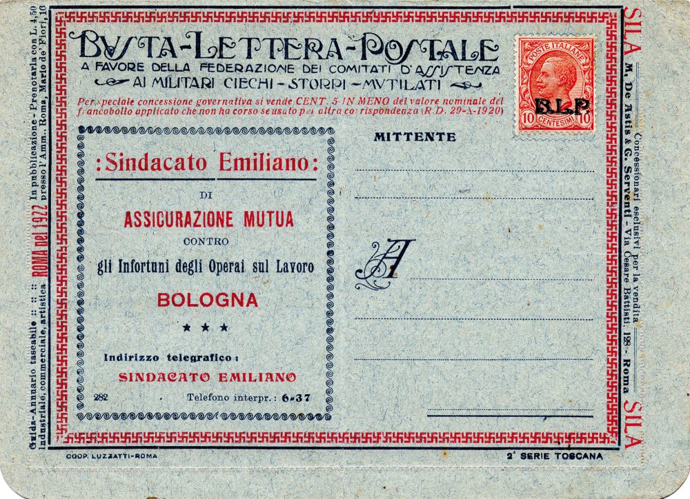 Lombardia Serie 4 "Società Navigazione " - B.L.P affrancata n. 9