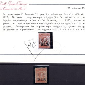 Pacchi Postali 3 lire "Nodo di Savoia" n. 14 coppia verticale b. di f. varietà