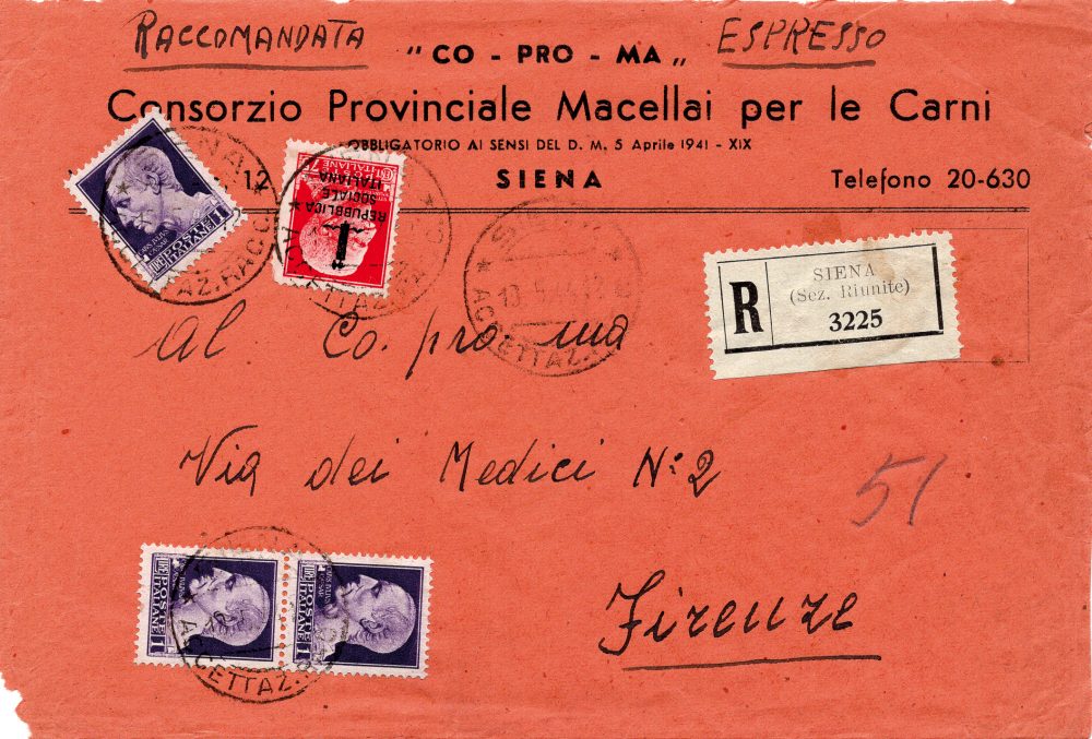 Pacchi Postali 3 lire "Nodo di Savoia" n. 14 coppia verticale b. di f. varietà