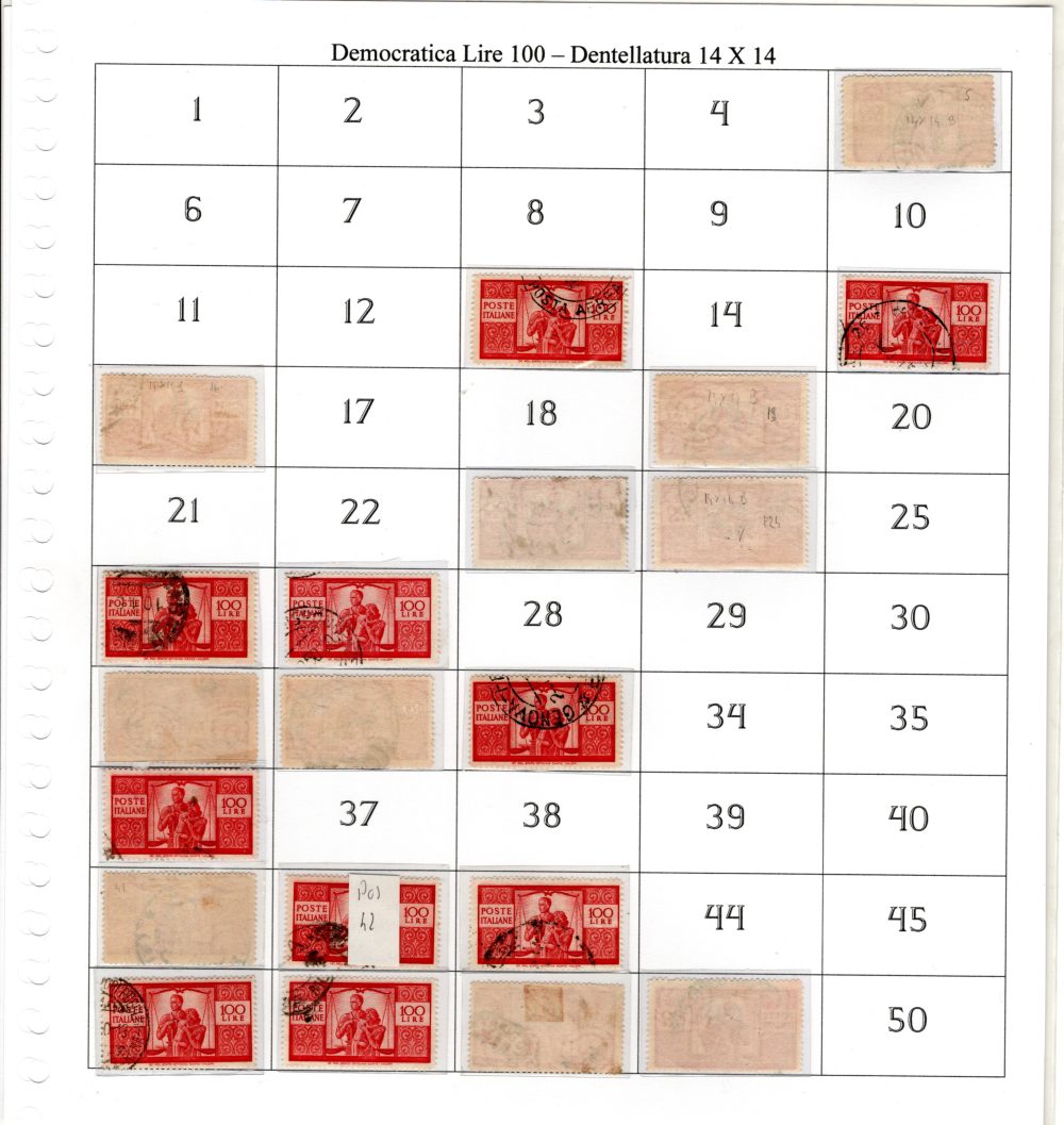 Democratica Lire 100 collezione dentellatura 14