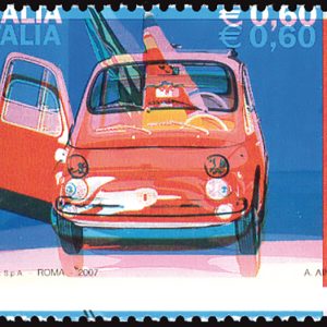 Fiat 500 n. 2982 con stampa del fondo fortemente spostato varietà