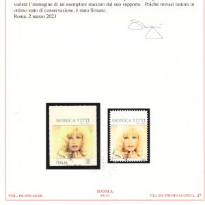 Monica Vitti varietà fustellatura orizzontale spostata