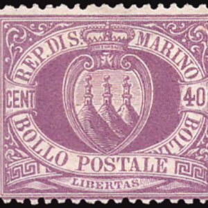 San Marino - Stemma Cent. 40 lilla scuro n. 7 di buona centratura