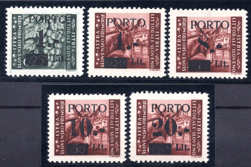 Litorale Sloveno - Segnatasse "Porto" n. 1/II - 5/II serie completa