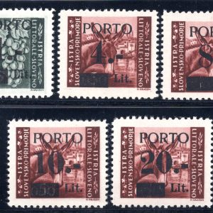 Litorale Sloveno - Segnatasse "Porto" n. 1/II - 5/II serie completa