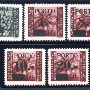 Litorale Sloveno - Segnatasse "Porto" n. 1/5 serie completa