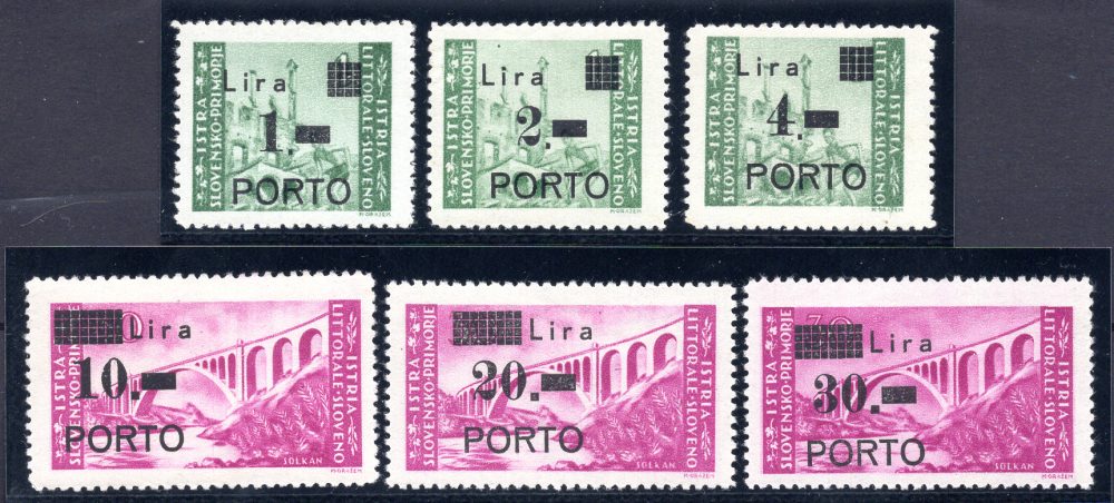 Litorale Sloveno - Segnatasse "Porto" n. 8/13 serie di ottima qualità