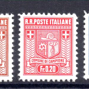 Campione d'Italia - Stemma del comune n. 1/5 serie completa