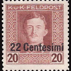 Friuli Occ. Austriaca - Cent. 22 su 20 h bruno n. 9ba ottimo esemplare