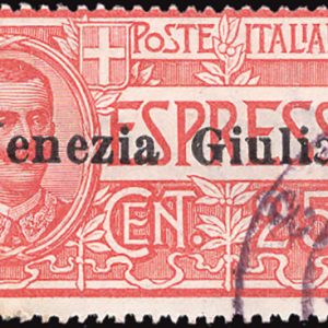 Venezia Giulia - Espresso 25 c. rosso n. 1 usato