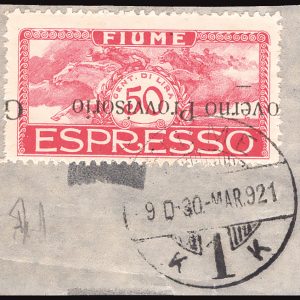 Fiume - Governo Provvisorio espresso cent. 50 n. 6abb varietà