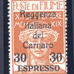 Fiume - Reggenza Italiana del Carnaro Espressi 30 c. su 20