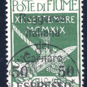 Fiume - Reggenza Italiana del Carnaro Espressi 50 c. su 5 verde