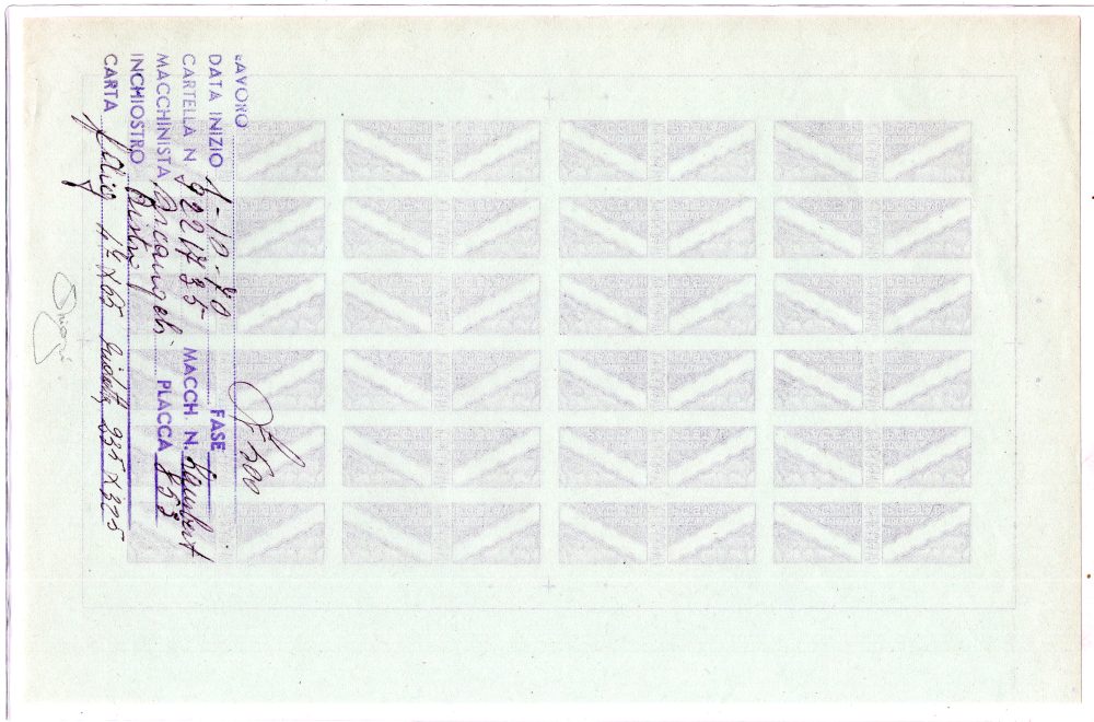 Pacchi Postali - Foglio Prova calcografica - Unico Cert. oro Raybaudi
