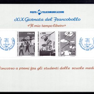 1977 - XIX Giornata del francobollo foglietto ricordo