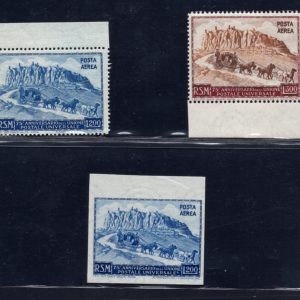 U.P.U. Posta Aerea Lire 200 e 300 - tre valori MNH