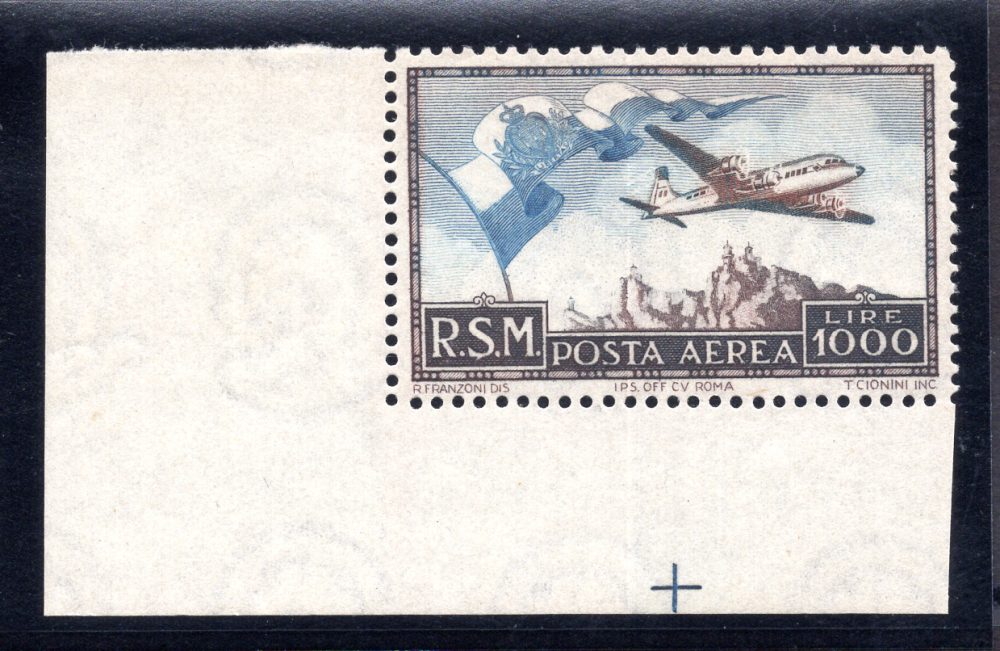 1951 Aereo Lire 1.000 "Bandiera" posta aerea n. 99 - MNH