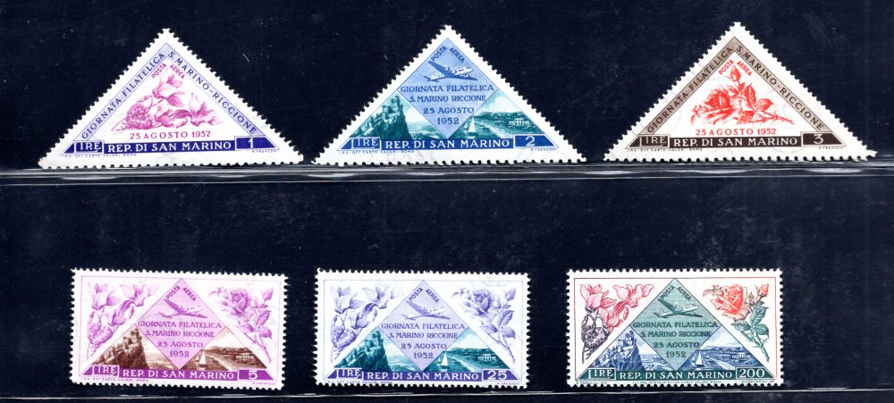 1952 Giornata della Filatelia posta aerea n. 103/108 - MNH