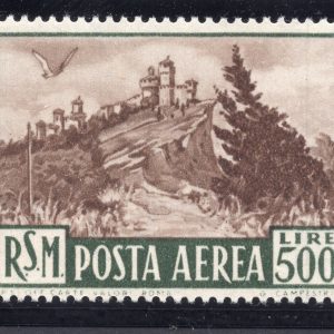 1951 Veduta Lire 500 bruno Posta Aerea n. 97 - Bolaffi - MNH