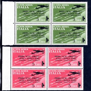 Roma - Buenos Aires P.A. n. 56/59 volo Francis Lombardi  - MNH