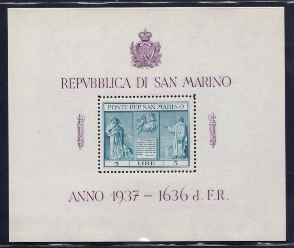 1937 Indipendenza primo foglietto di San marino - MNH