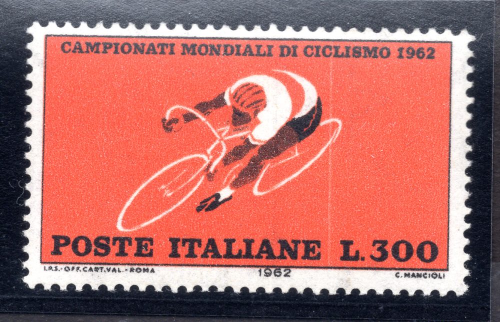 Ciclismo Lire 300 n. 946 varietà "capello bianco" - MNH