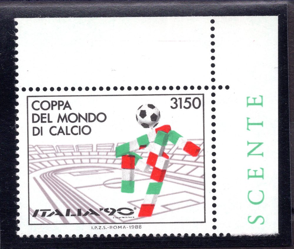 1988 Italia '90 Calcio Lire 3.150 varietà "Ciao verdino" MNH