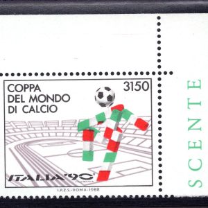 1988 Italia '90 Calcio Lire 3.150 varietà "Ciao verdino" MNH