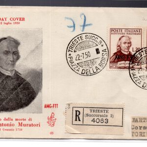 Trieste - Muratori n. 78 coppia su FDC Venetia raccomandata