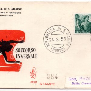 1956 Assistenza Invernale n. 438 su FDC Venetia viaggiata