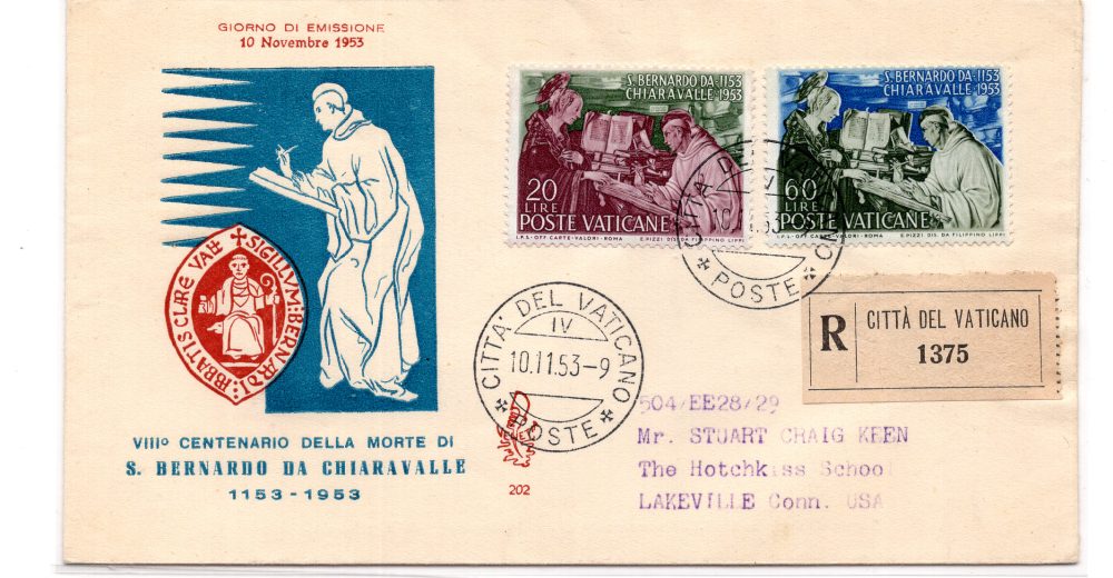 1953 S. Bernardo Chiaravalle su FDC Venetia racc. per la Francia