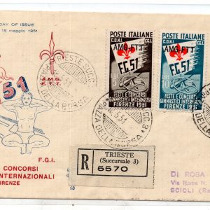 Trieste A - Ginnici n. 116/118 serie su FDC Venetia raccomandata