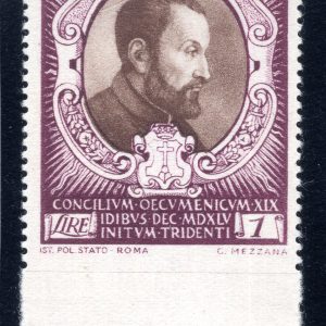 Concilio di Trento 1 lira n. 114e non dentellato in basso - MNH