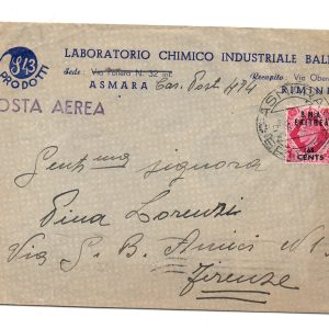 B.M.A. Eritrea - 65 c. isolato su aerogramma