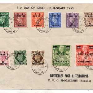 B. A. Somalia n. 21/31 serie su busta annullo FDC