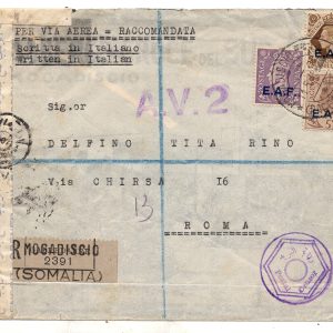 E.A.F. - Raccomandata via aerea - censura egiziana