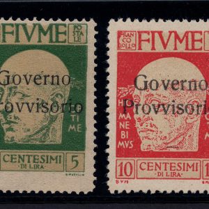 Fiume - Governo Provvisorio n. 177/178 tiratura Milano MNH