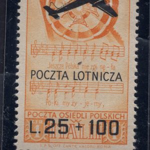 Corpo Polacco - Posta Aerea Lire 25 + 100 n. 3 - MNH