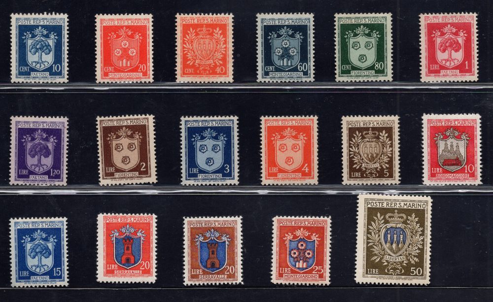 Stemmi n. 279/285 serie completa MNH