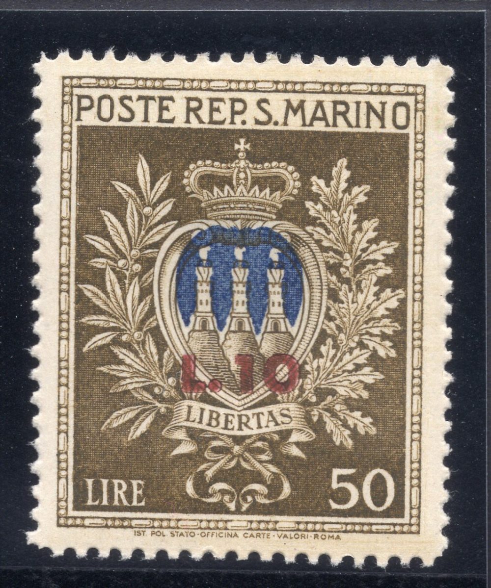 Stemmi Lire 10 su 50 n. 297 - MNH