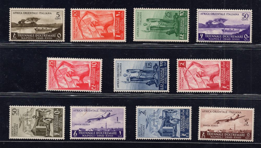 A.O.I. - 1 Mostra d'Oltremare n. 27/33 + Aerea serie MNH