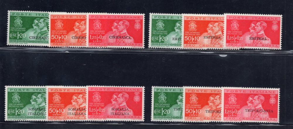 Colonie Italiane - Nozze giro completo 12 valori MNH